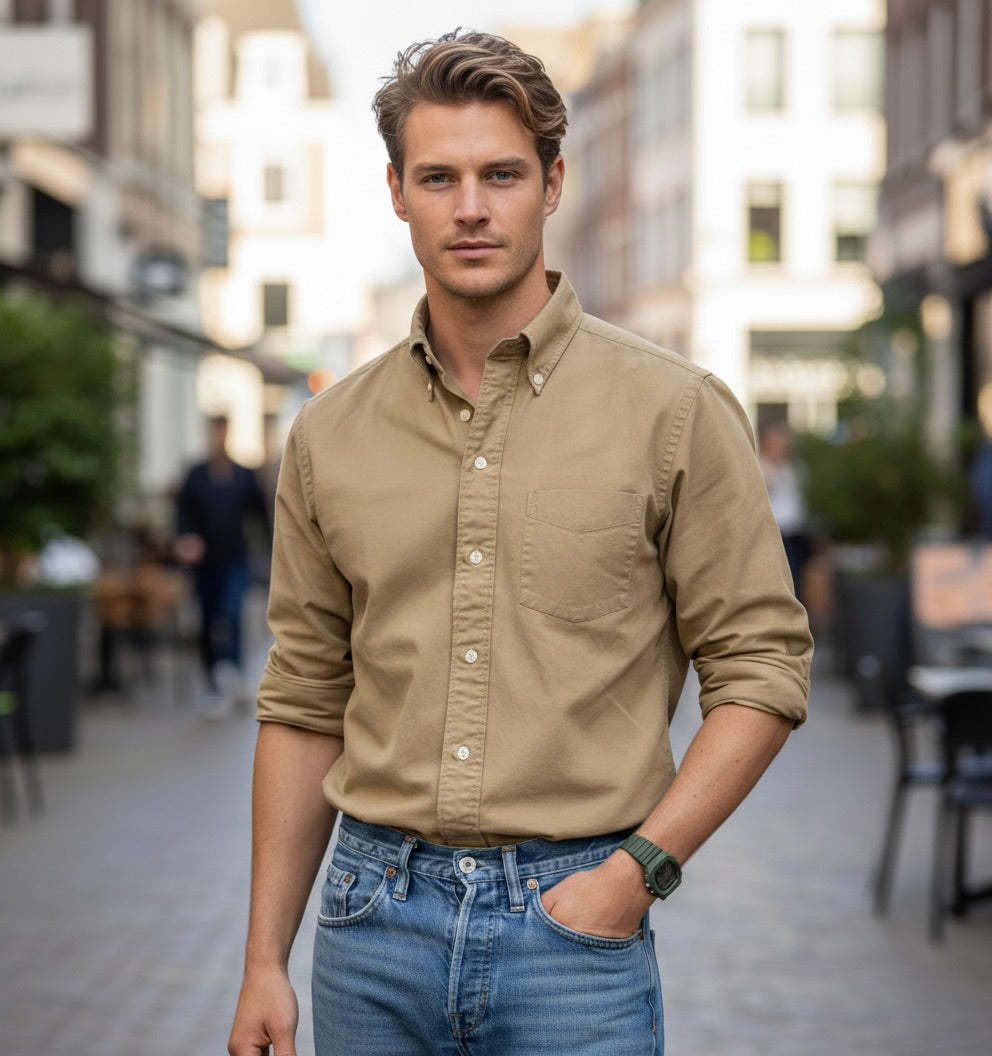 Heren Overhemd met Lange Mouwen en Tijdloze Stijl