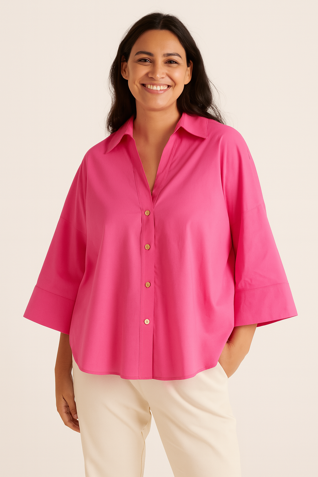 Oversized Blouse met Knopen