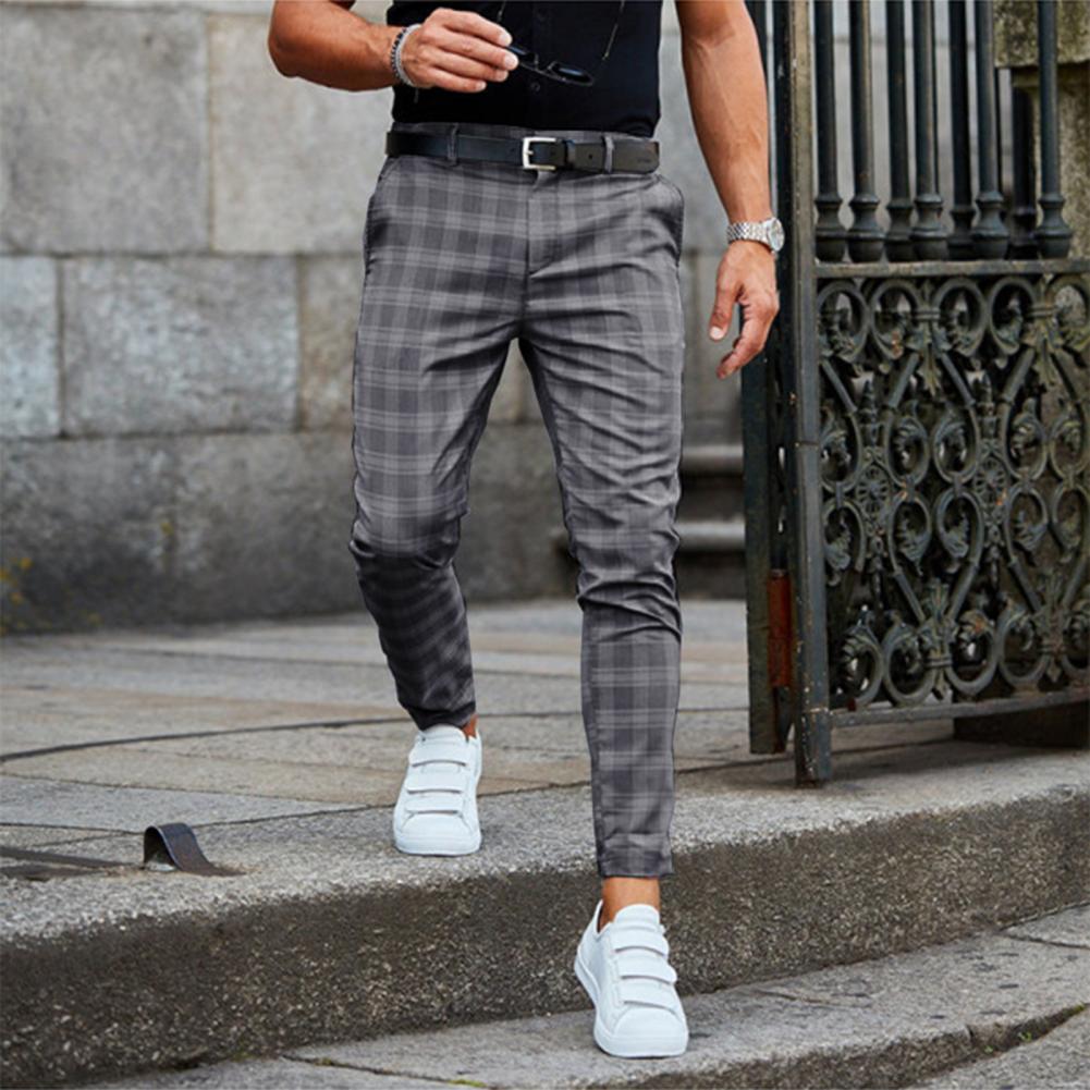 Lars Heren Chino Broek met Ruitenpatroon - Comfortabele Slim Fit Pantalon Heren-3