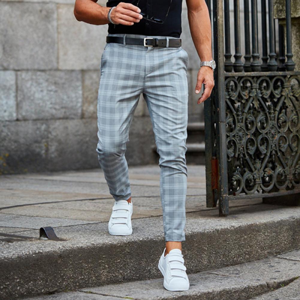 Lars Heren Chino Broek met Ruitenpatroon - Comfortabele Slim Fit Pantalon Heren-5