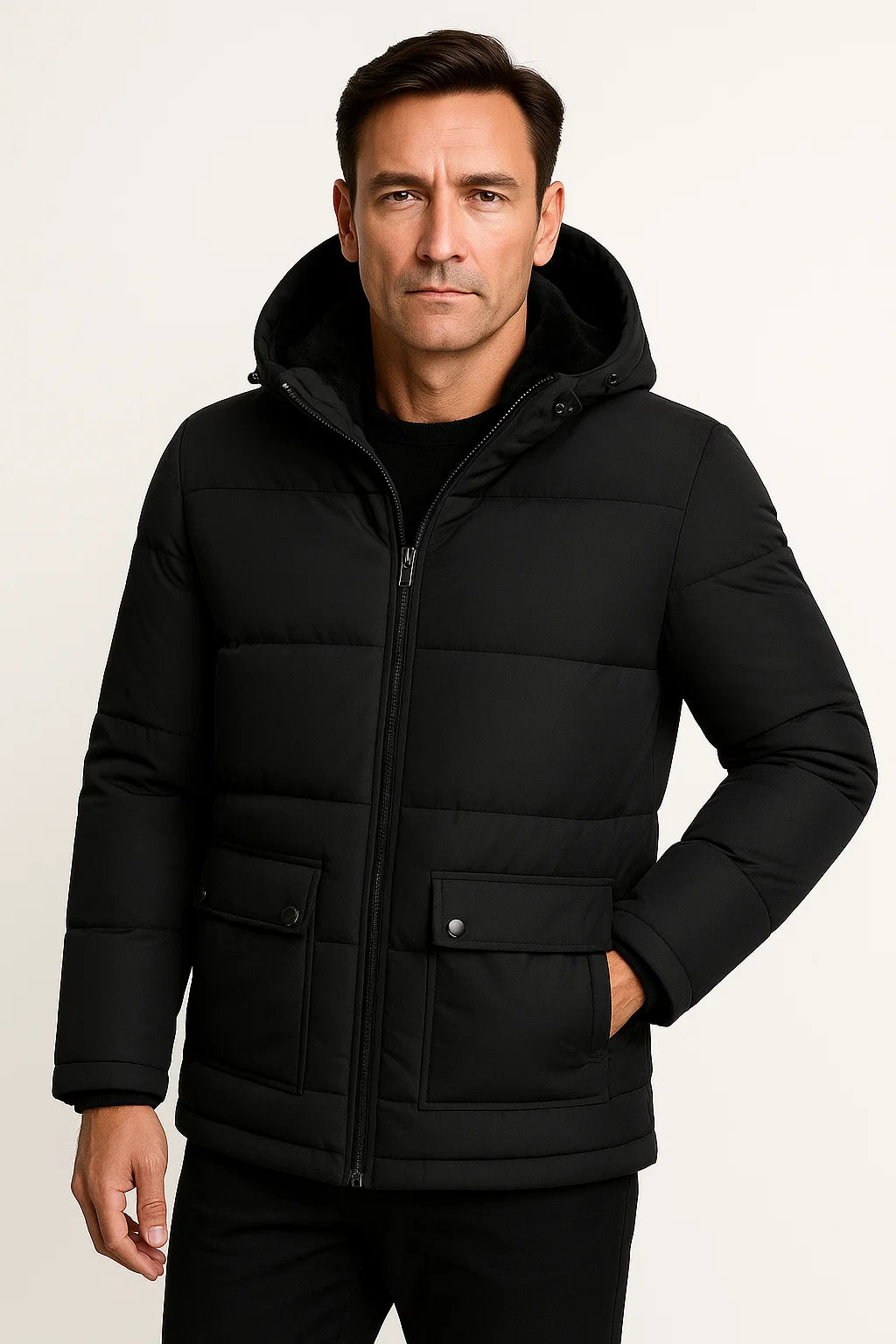 Oversized Heren Winterjas – Gewatteerde Jas met Capuchon