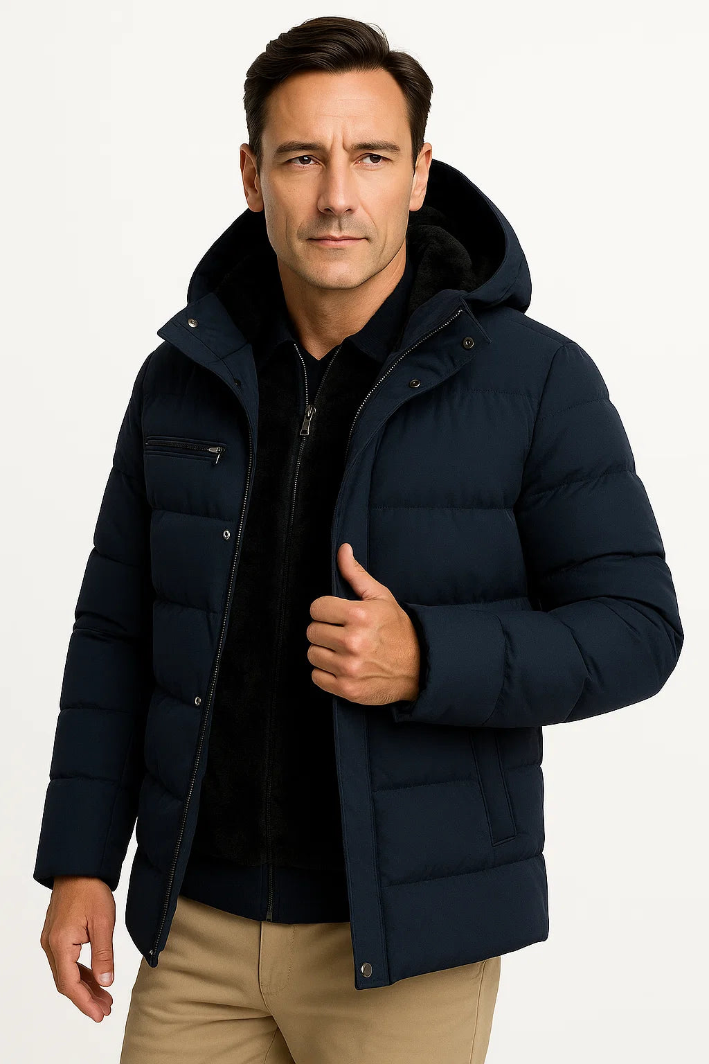Oversized Heren Winterjas – Gewatteerde Jas met Capuchon