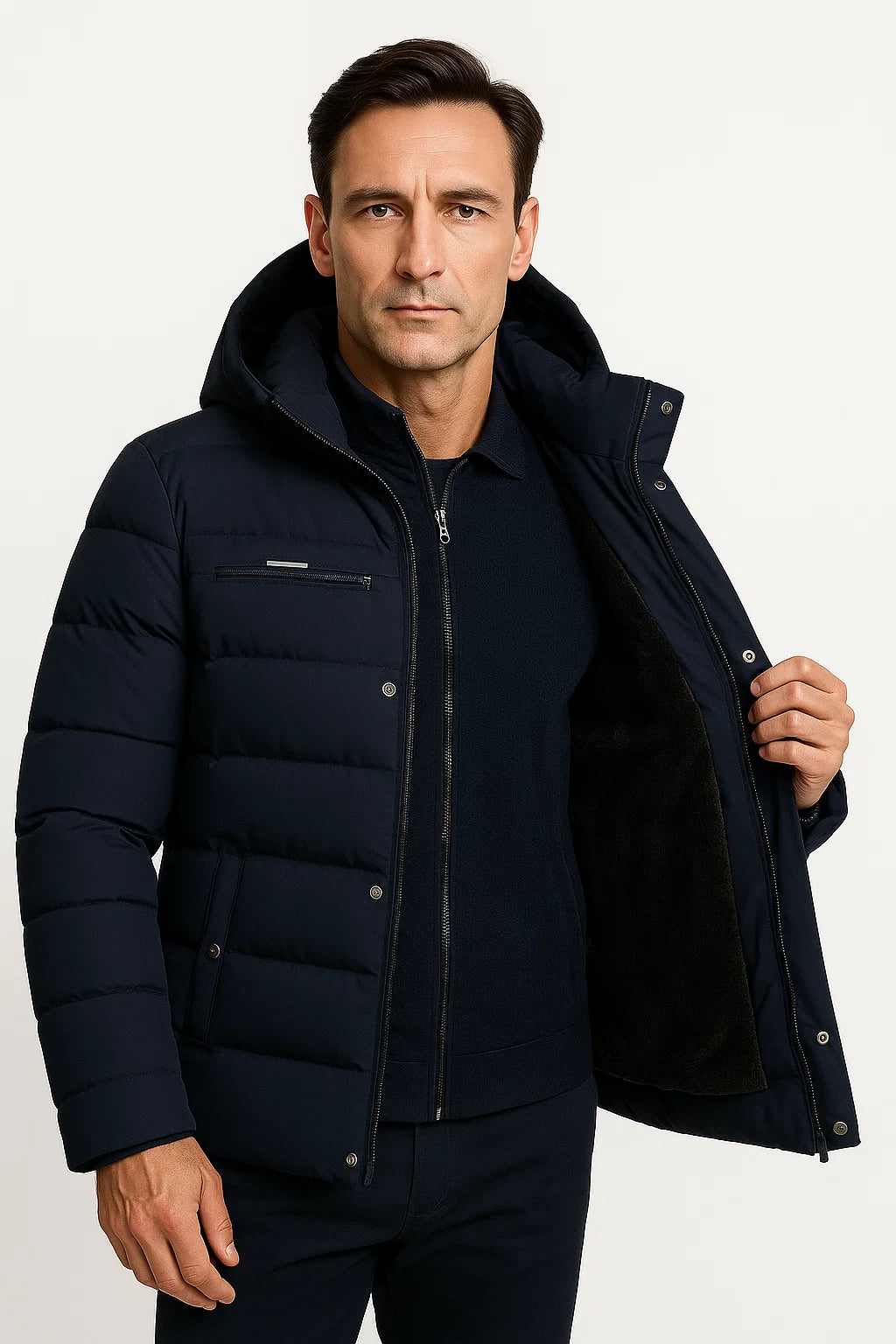 Oversized Heren Winterjas – Gewatteerde Jas met Capuchon