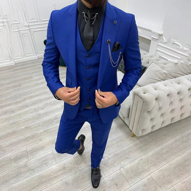 Heren Slim Fit Pak – 3-Delig Business Kostuum Voor Zakelijke Gelegenheden
