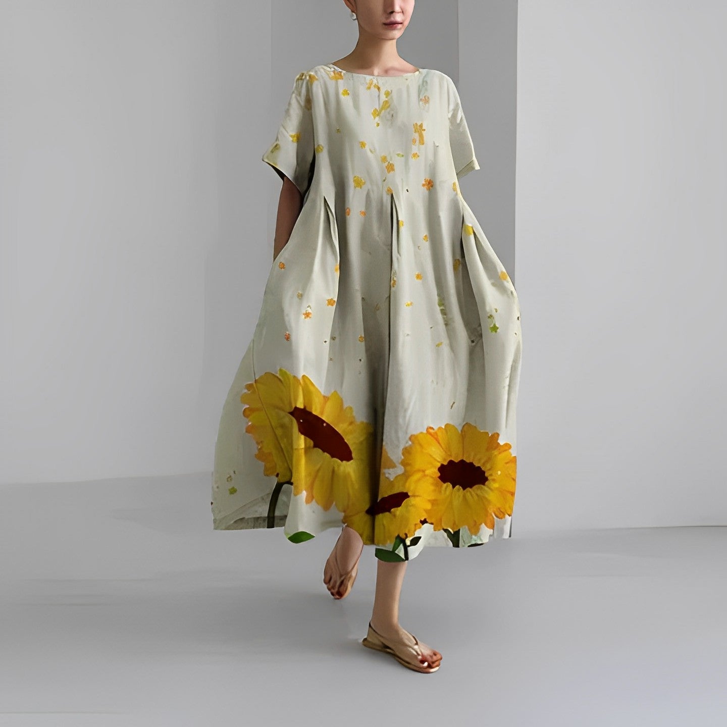 Lange Zomerjurk met Bloemenprint