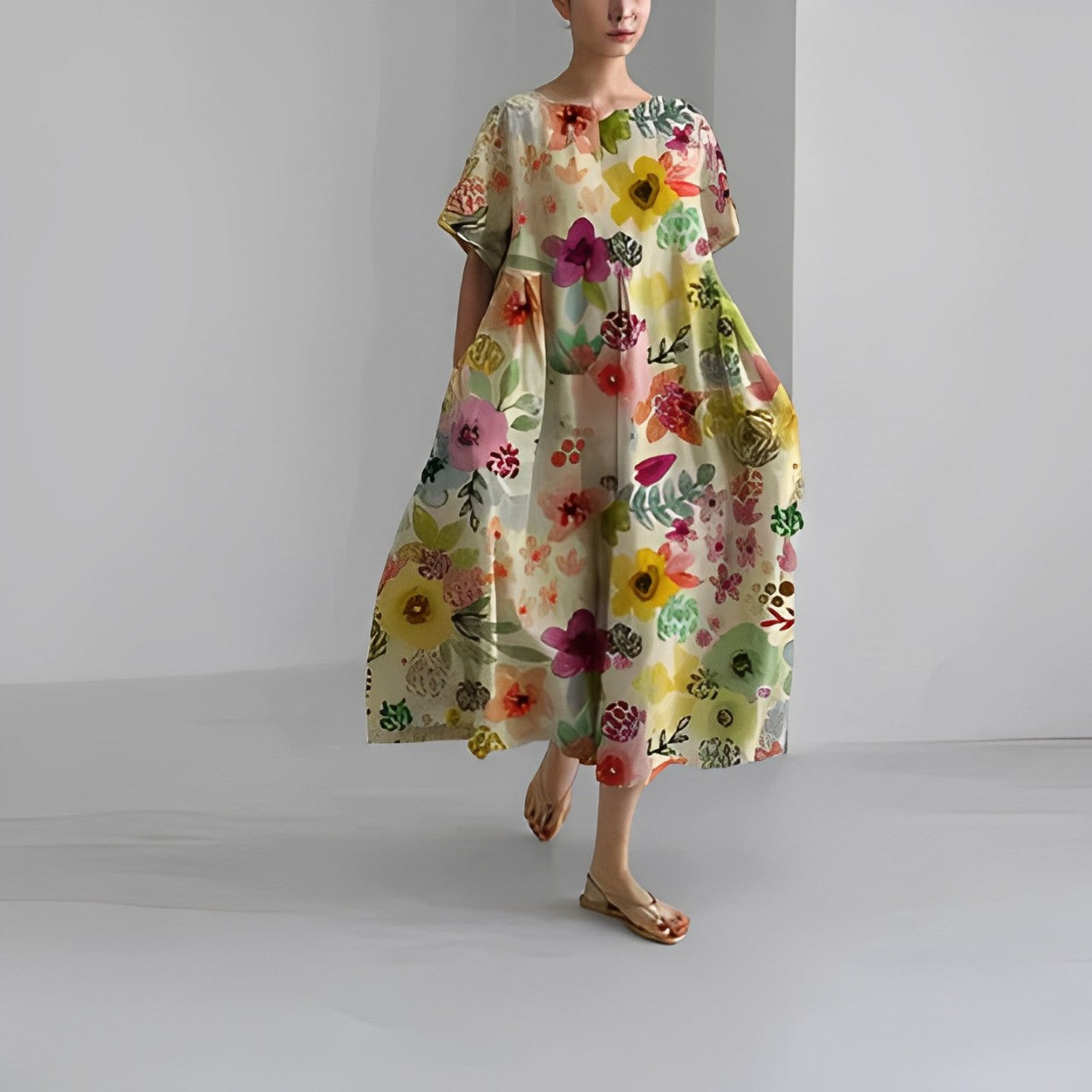 Lange Zomerjurk met Bloemenprint