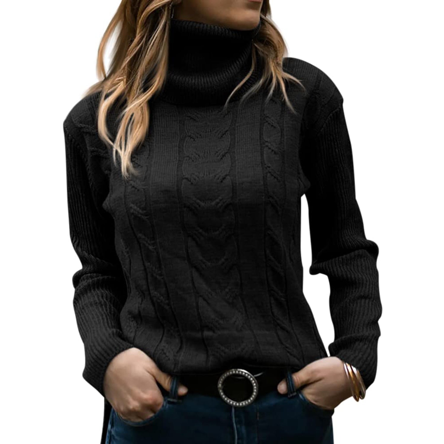 Michelle | Elegante Coltrui met Kabelpatroon – Tijdloos & Comfortabel