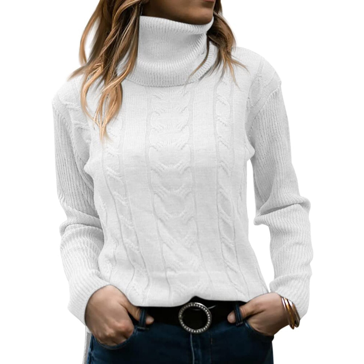 Michelle | Elegante Coltrui met Kabelpatroon – Tijdloos & Comfortabel