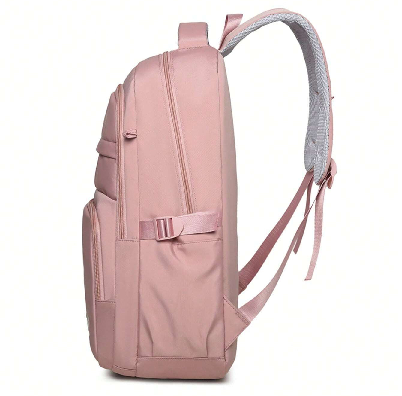 Waterdichte roze meiden rugzak met laptopvak – stijlvolle schooltas