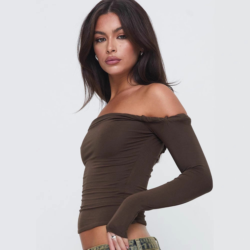 Liva | Off-Shoulder Dames Top met Lange Mouwen