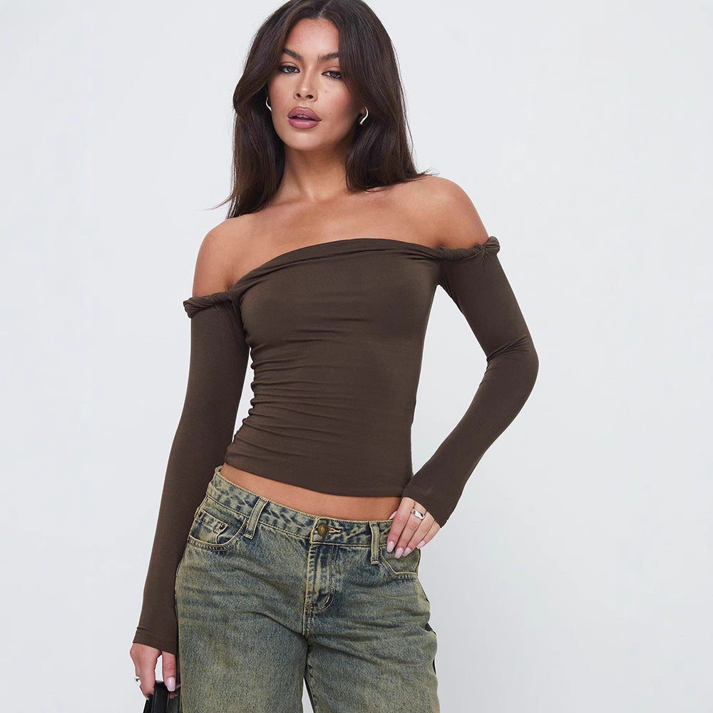 Liva | Off-Shoulder Dames Top met Lange Mouwen