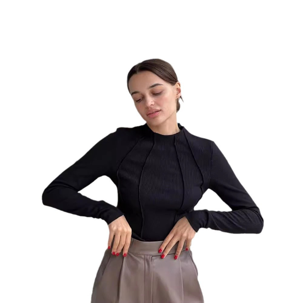 Isabeau | Dames Shirt met Ribstructuur en Lange Mouwen