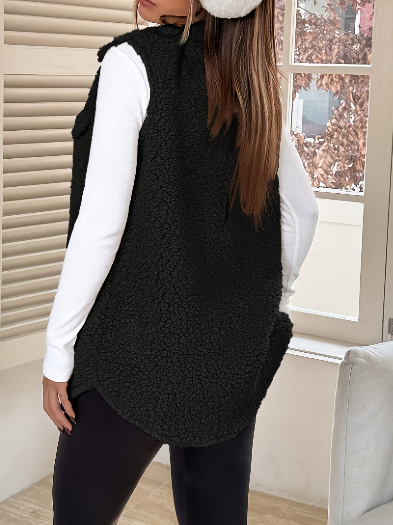 Teddy Bodywarmer Dames – Lang model met zachte teddy stof