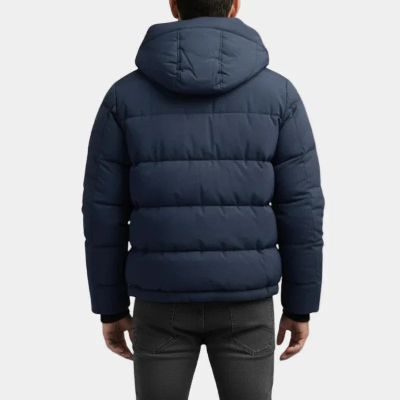 Heren Gewatteerde Pufferjas | Warm en modern met hoge kraag