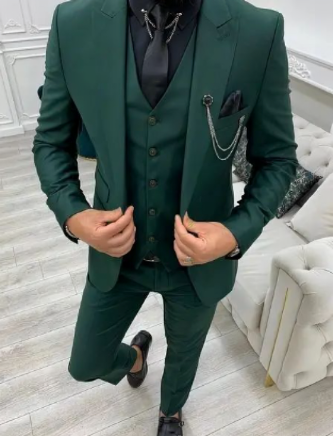 Heren Slim Fit Pak – 3-Delig Business Kostuum Voor Zakelijke Gelegenheden