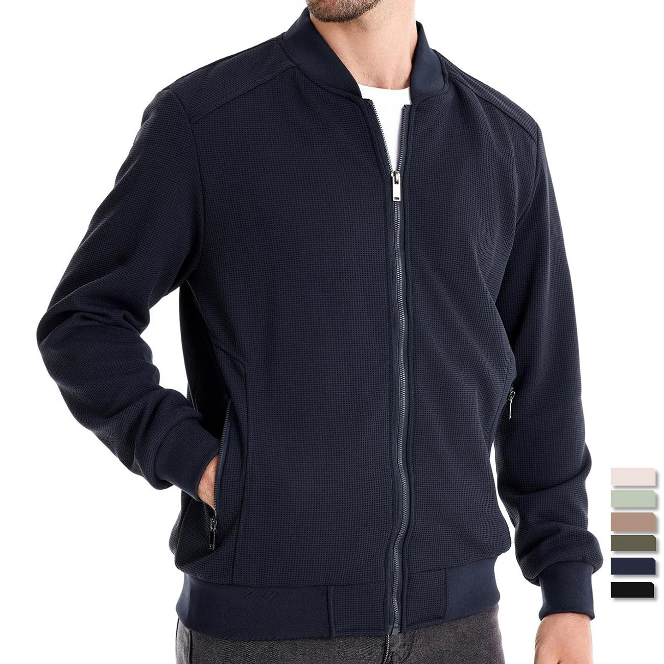 Variant image for Liam Heren Leren Bomberjack met Moderne Pasvorm en Functionele Zakken-2