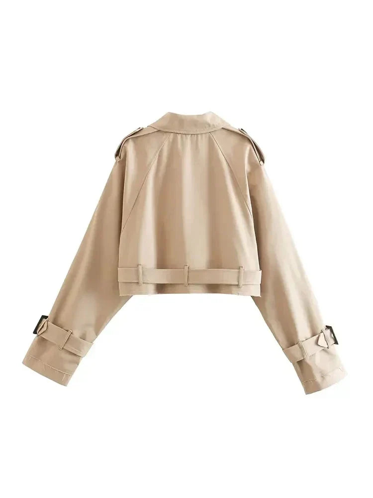 Noa – Cropped Trenchcoat voor Dames | Stijlvol & Trendy