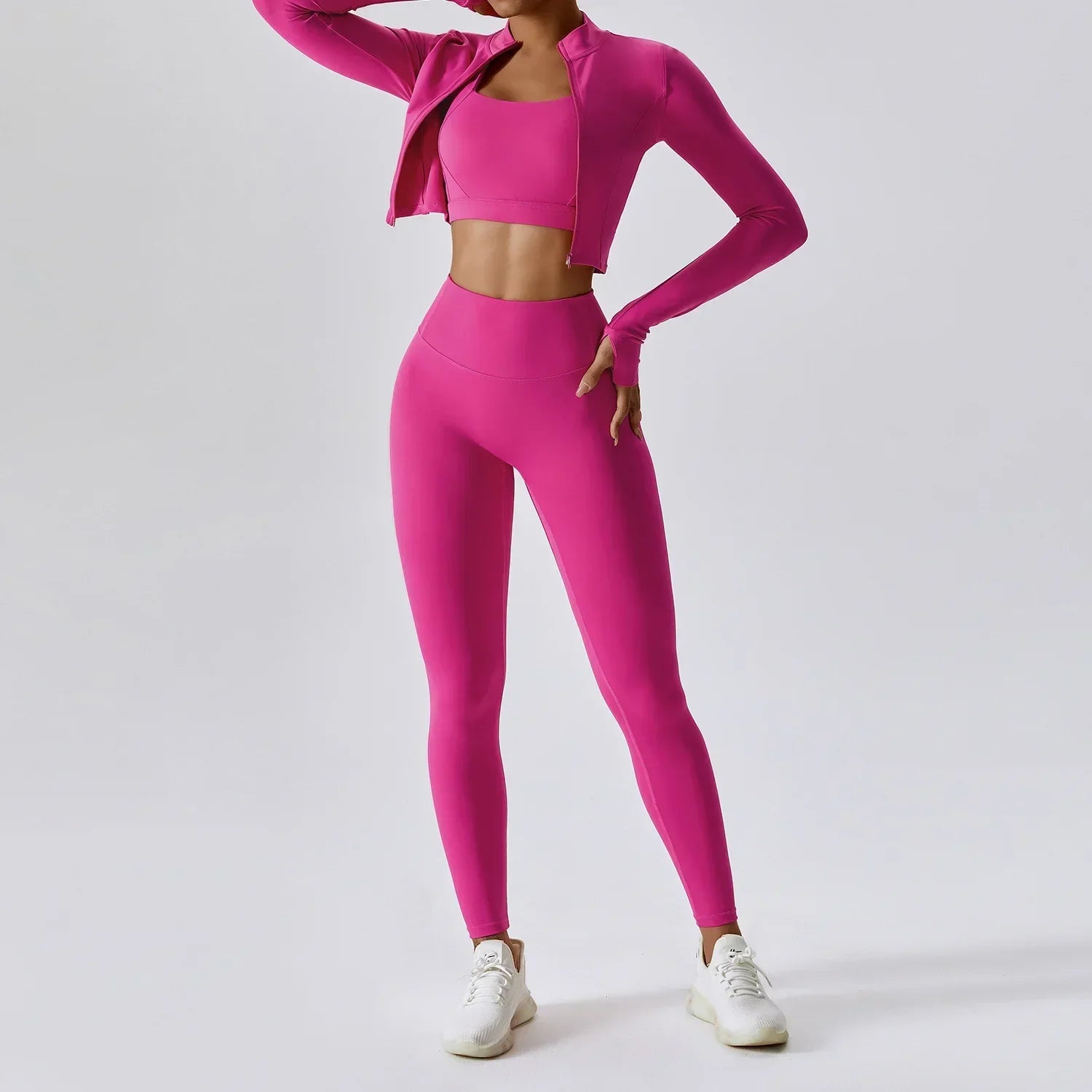 Sportset Dames 3-Delig | Legging, top en vest voor pilates en fitness