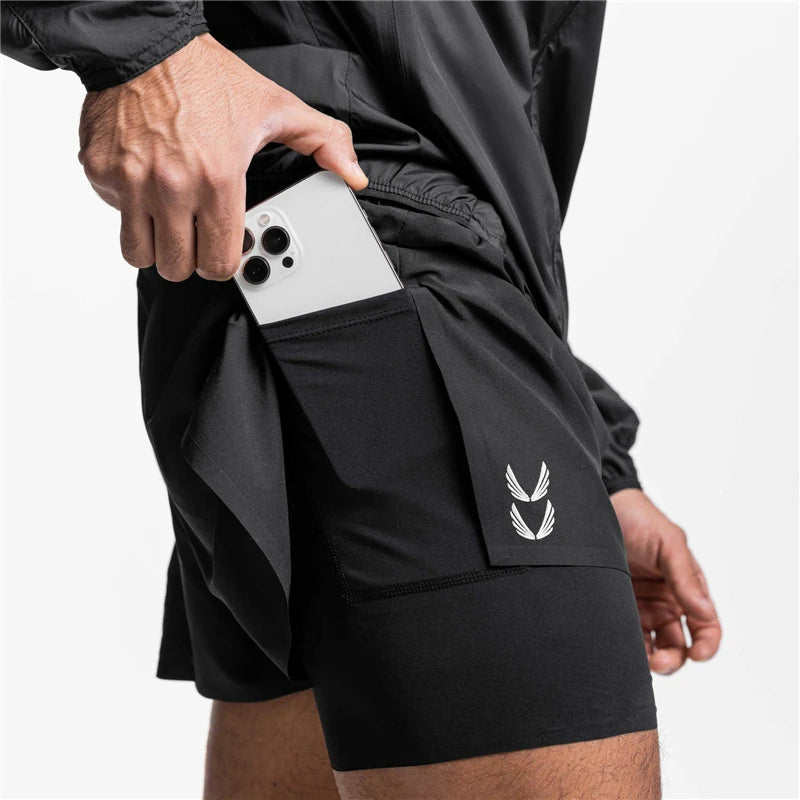 Liam Men's Sport Shorts 2-in-1 Ontwerp Sneldrogend voor Fitness en Joggen-1