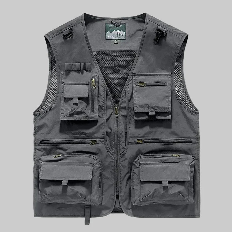 Heren Outdoor Vest met Meerdere Zakken – Sneldrogend Mesh voor Actief Gebruik