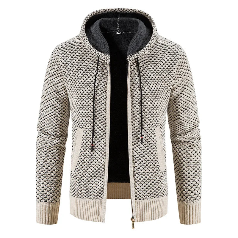 Heren Gebreid Vest – Winter Vest Met Fleece Voering en Rits