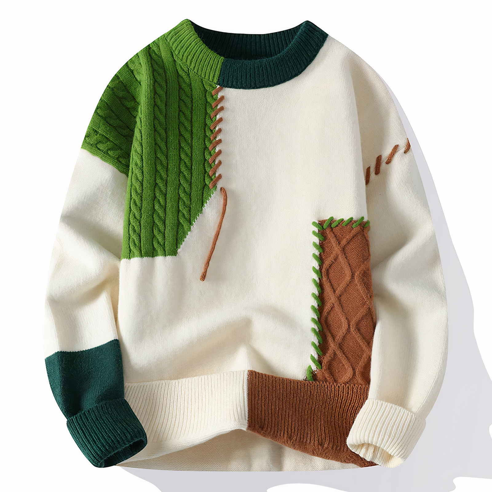 JULIAN | Stijlvolle Patchwork Sweater voor Heren – Uniek & Trendy