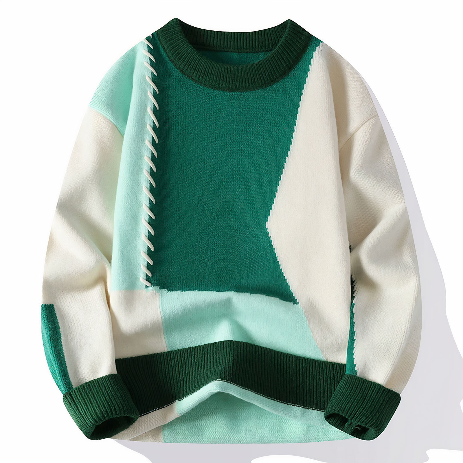 JULIAN | Stijlvolle Patchwork Sweater voor Heren – Uniek & Trendy