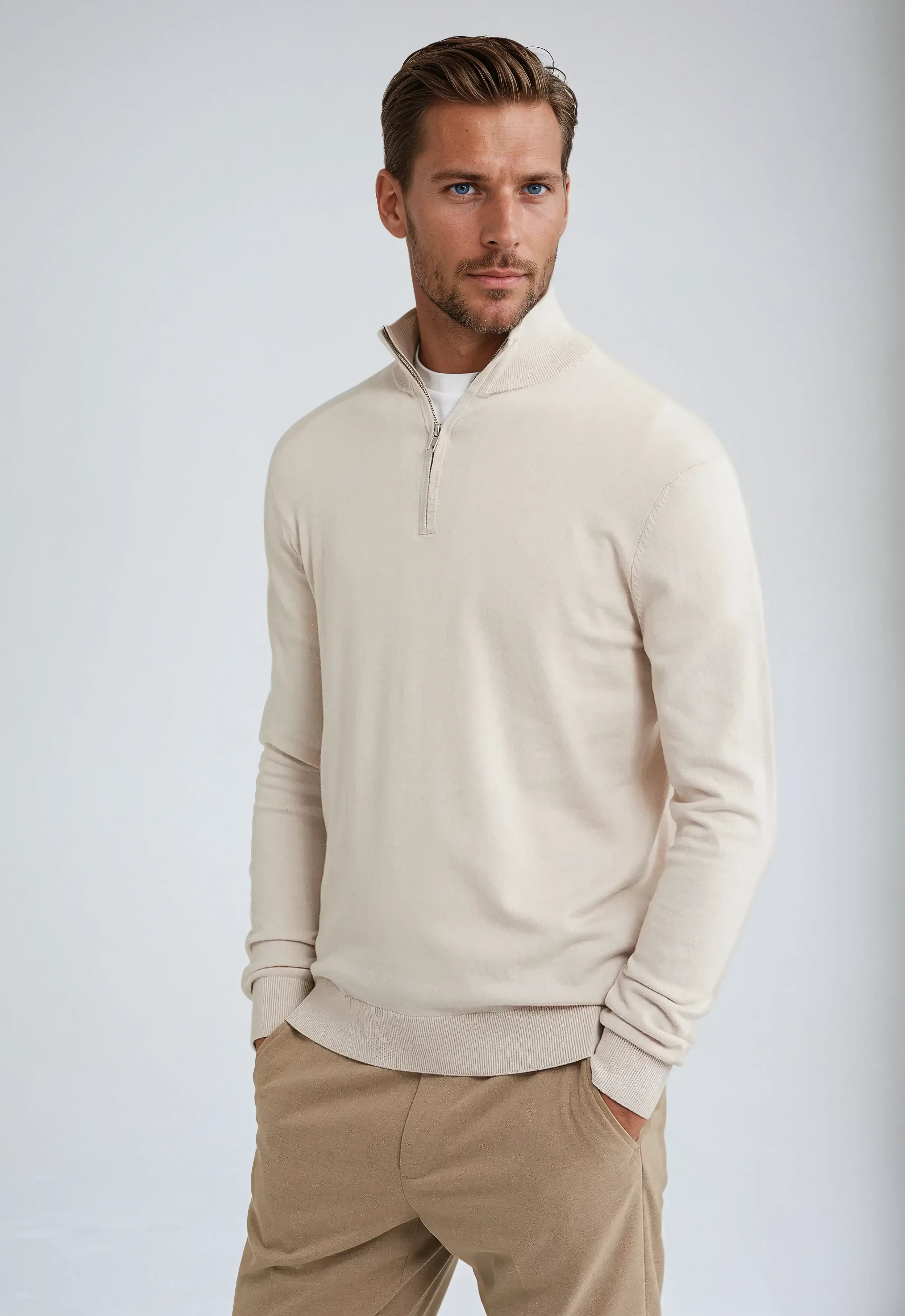 Heren Sweatshirt – Halve Rits – Zachte Stof – Tijdloos & Comfortabel