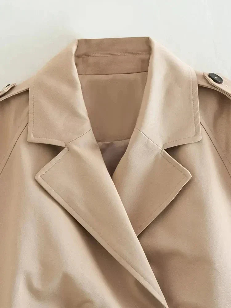 Noa – Cropped Trenchcoat voor Dames | Stijlvol & Trendy