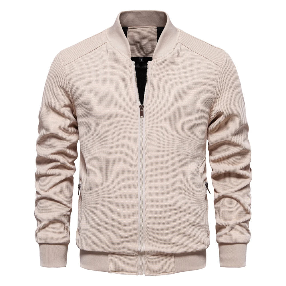 Liam Heren Leren Bomberjack met Moderne Pasvorm en Functionele Zakken-6