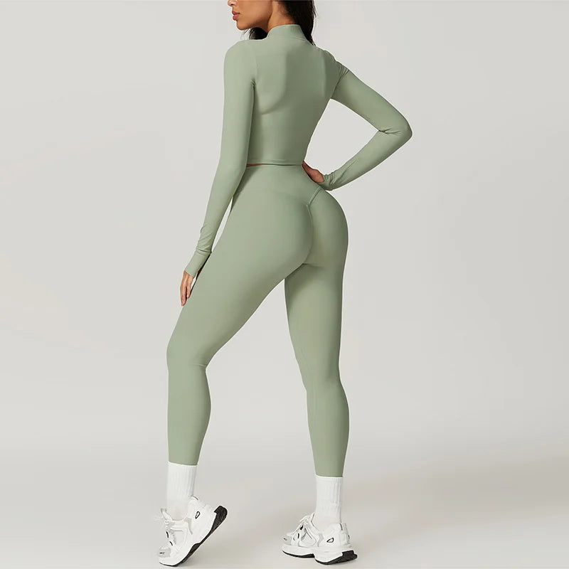 Sportset Dames 3-Delig | Legging, top en vest voor pilates en fitness
