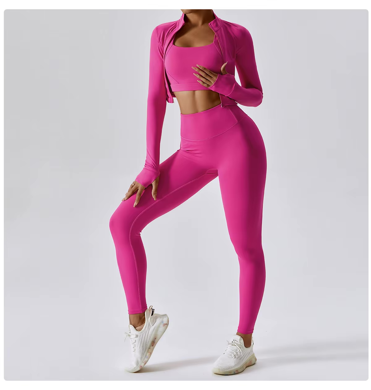 Sportset Dames 3-Delig | Legging, top en vest voor pilates en fitness