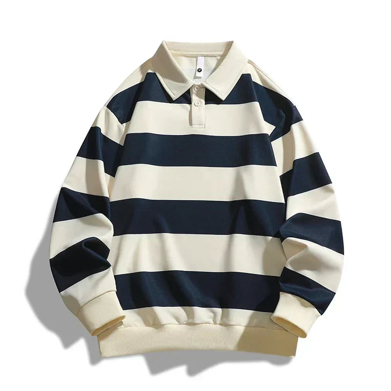 Heren polo | Oversized model met strepen en moderne pasvorm