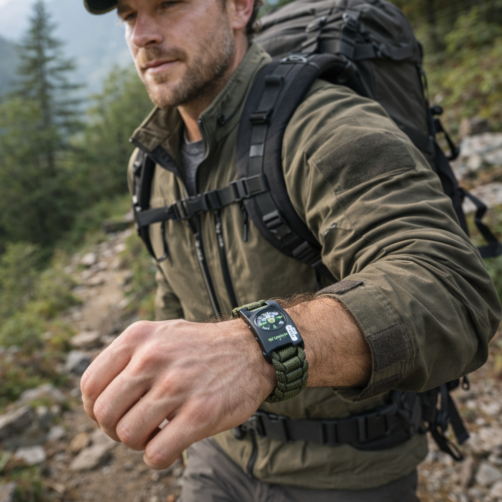 Paracord Survival Armband – Kompas en Compact Mes Gereedschap