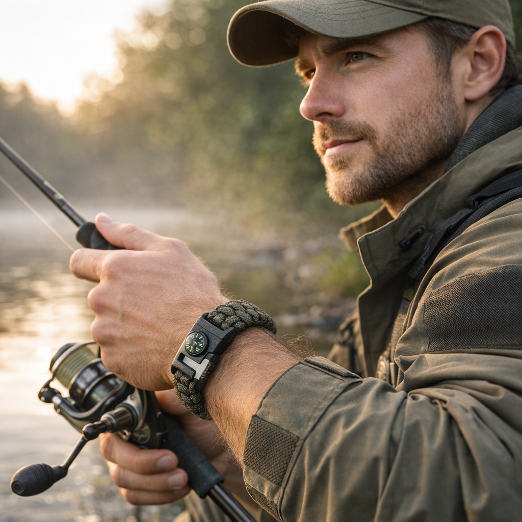 Paracord Survival Armband – Kompas en Compact Mes Gereedschap