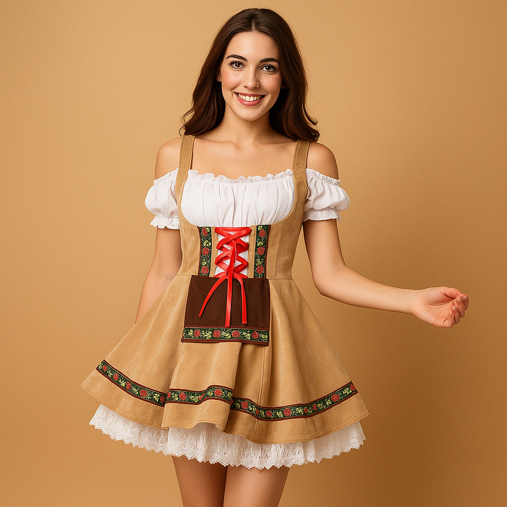 Oktoberfest Dirndl Jurk voor Dames – Traditionele Beierse Stijl met Moderne Pasvorm