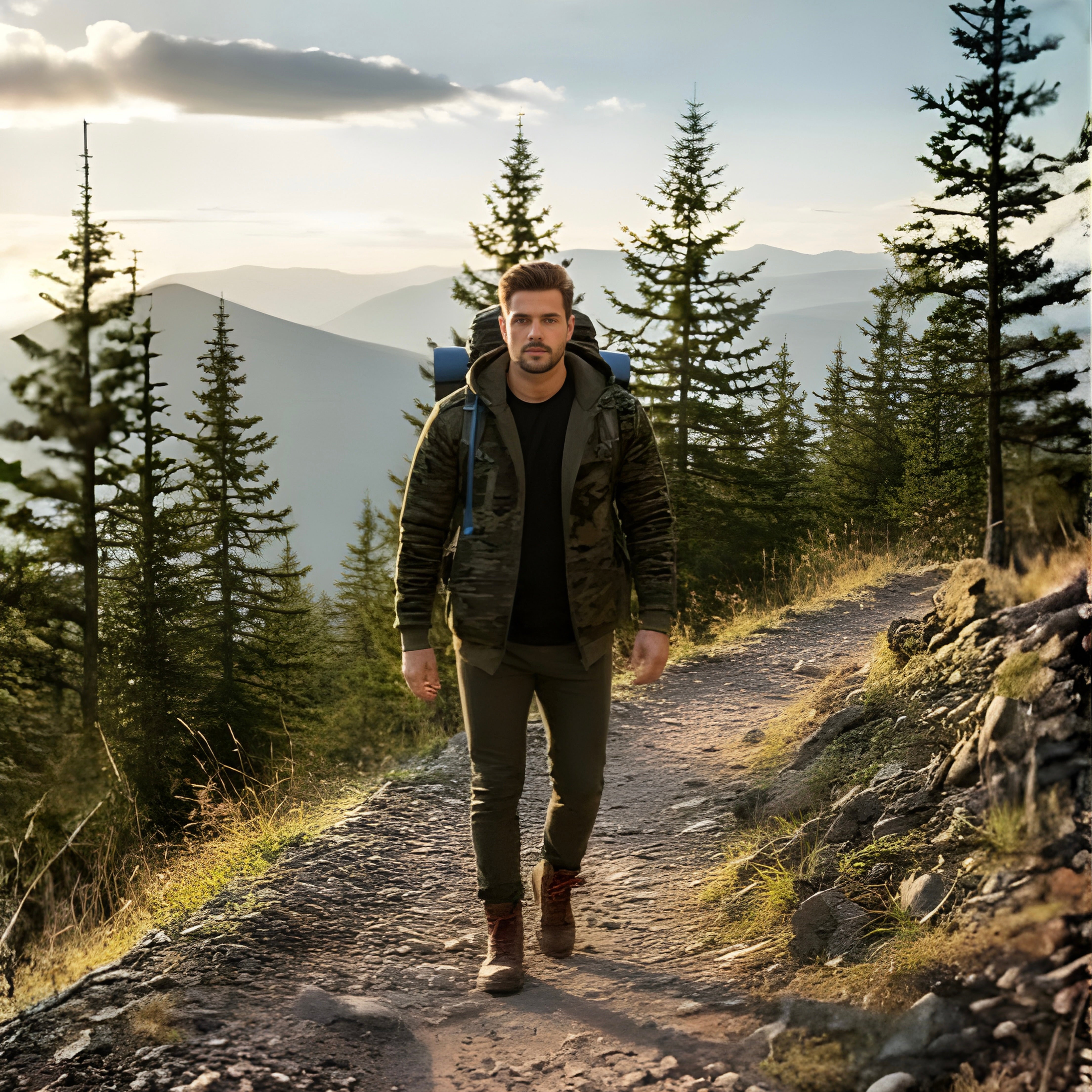 Heren Camouflage Outdoor Hoodie met Fleecevoering