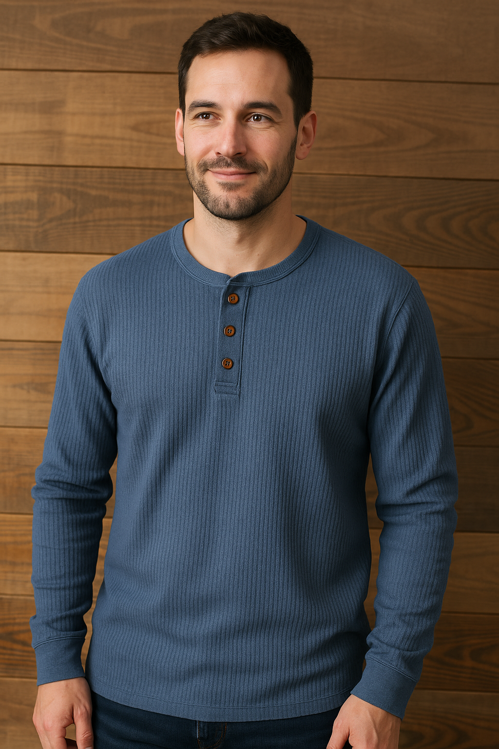 Heren Henley shirt | Casual longsleeve met knoopsluiting