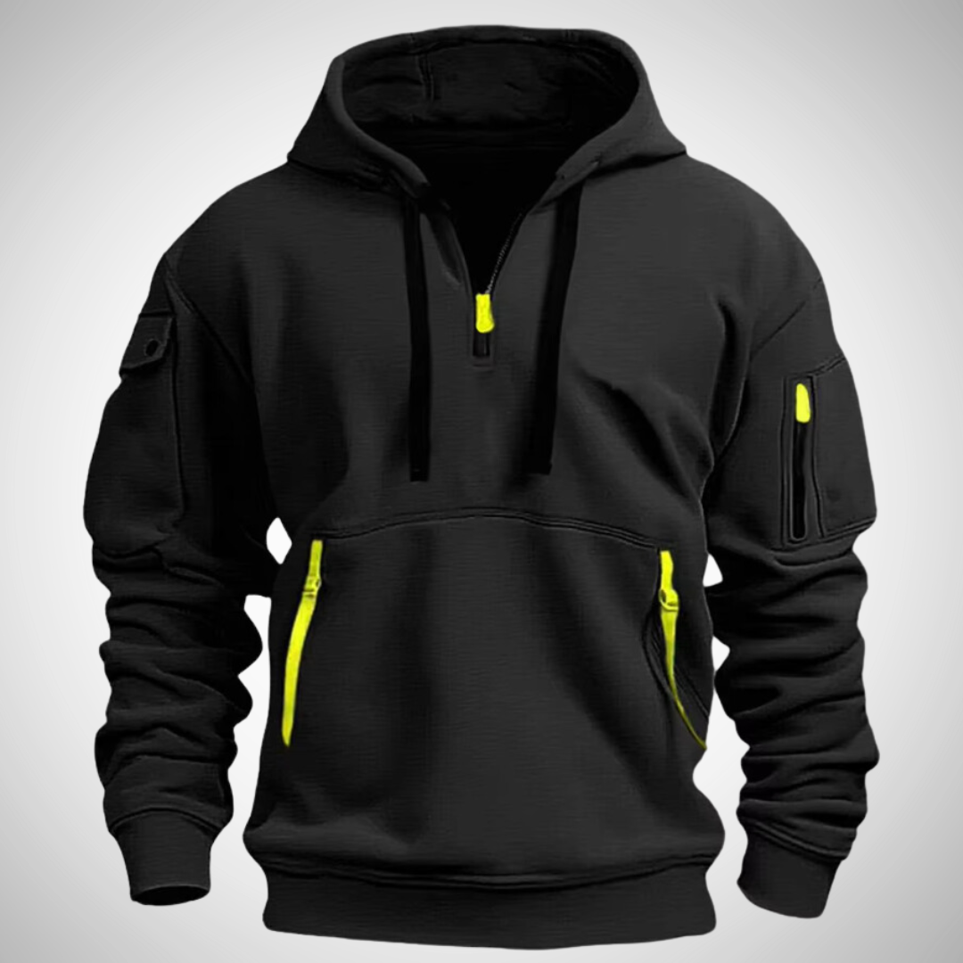 Heren Hoodie met Kwart Rits | Comfortabele en Stijlvolle Pullover