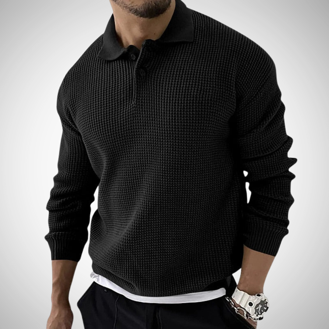 Heren Longsleeve Polo | Tijdloze Polo met Lange Mouwen