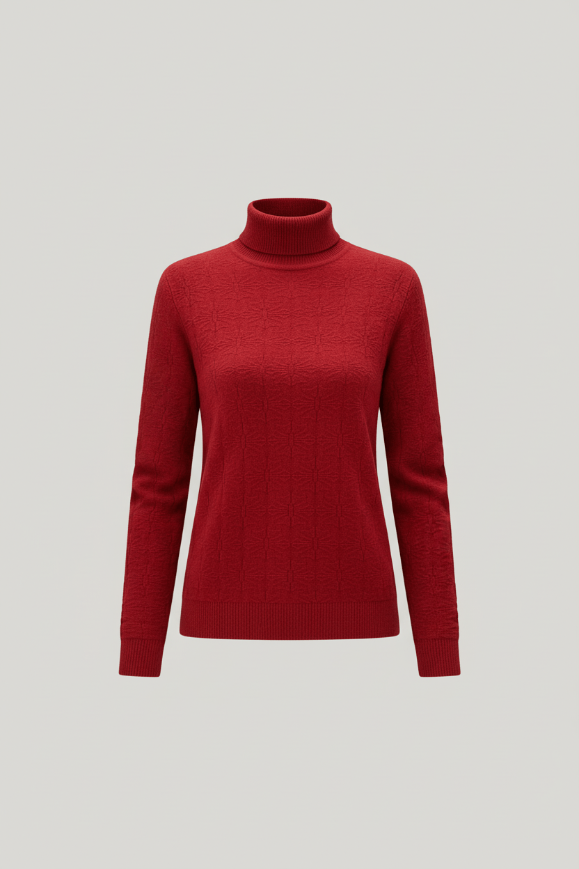 Dames Trui met Fijne Textuur en Mockneck | Slim Fit & Tijdloze Elegantielook