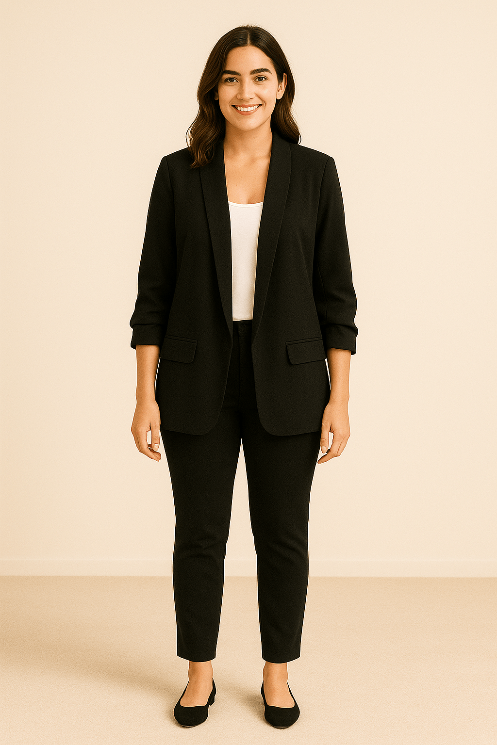 Lichte dames blazer | Casual colbert met opgerolde mouwen