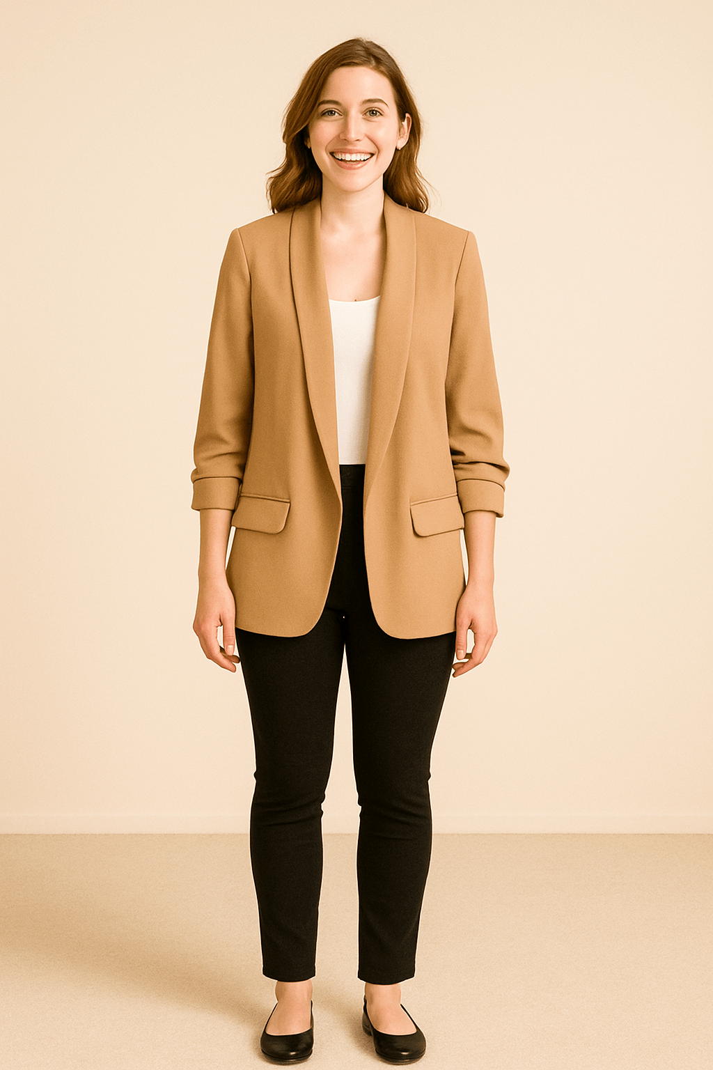 Lichte dames blazer | Casual colbert met opgerolde mouwen
