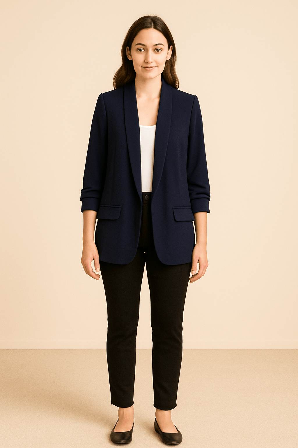 Lichte dames blazer | Casual colbert met opgerolde mouwen
