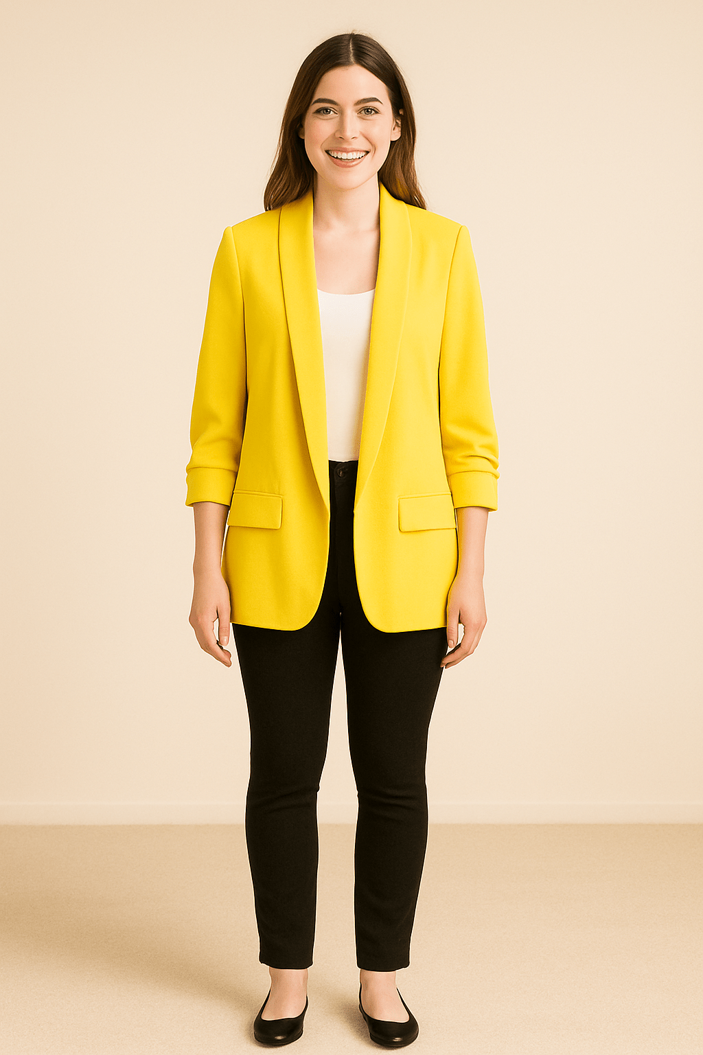 Lichte dames blazer | Casual colbert met opgerolde mouwen