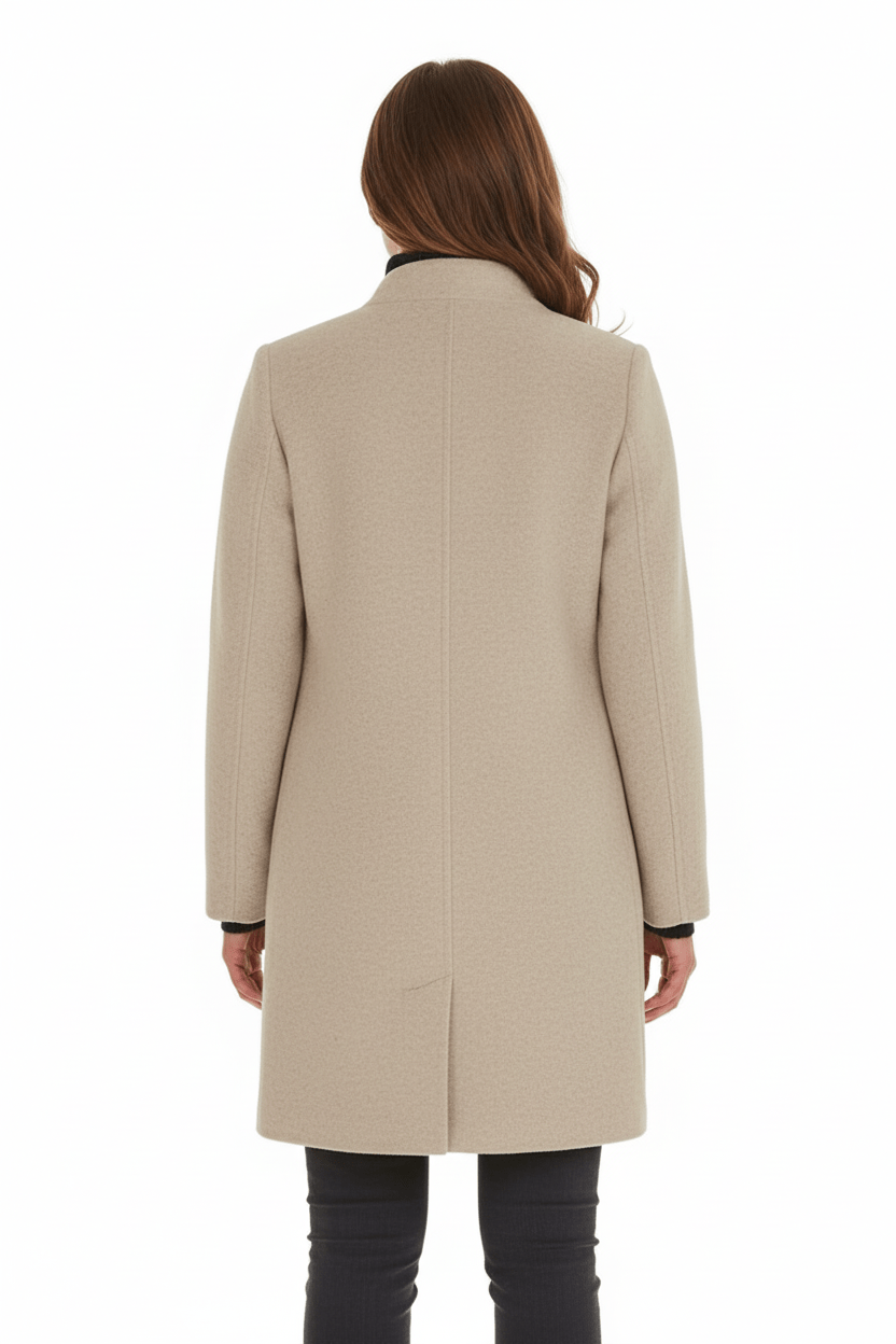 Dames jas | Elegante lange jas met opstaande kraag en tijdloze pasvorm