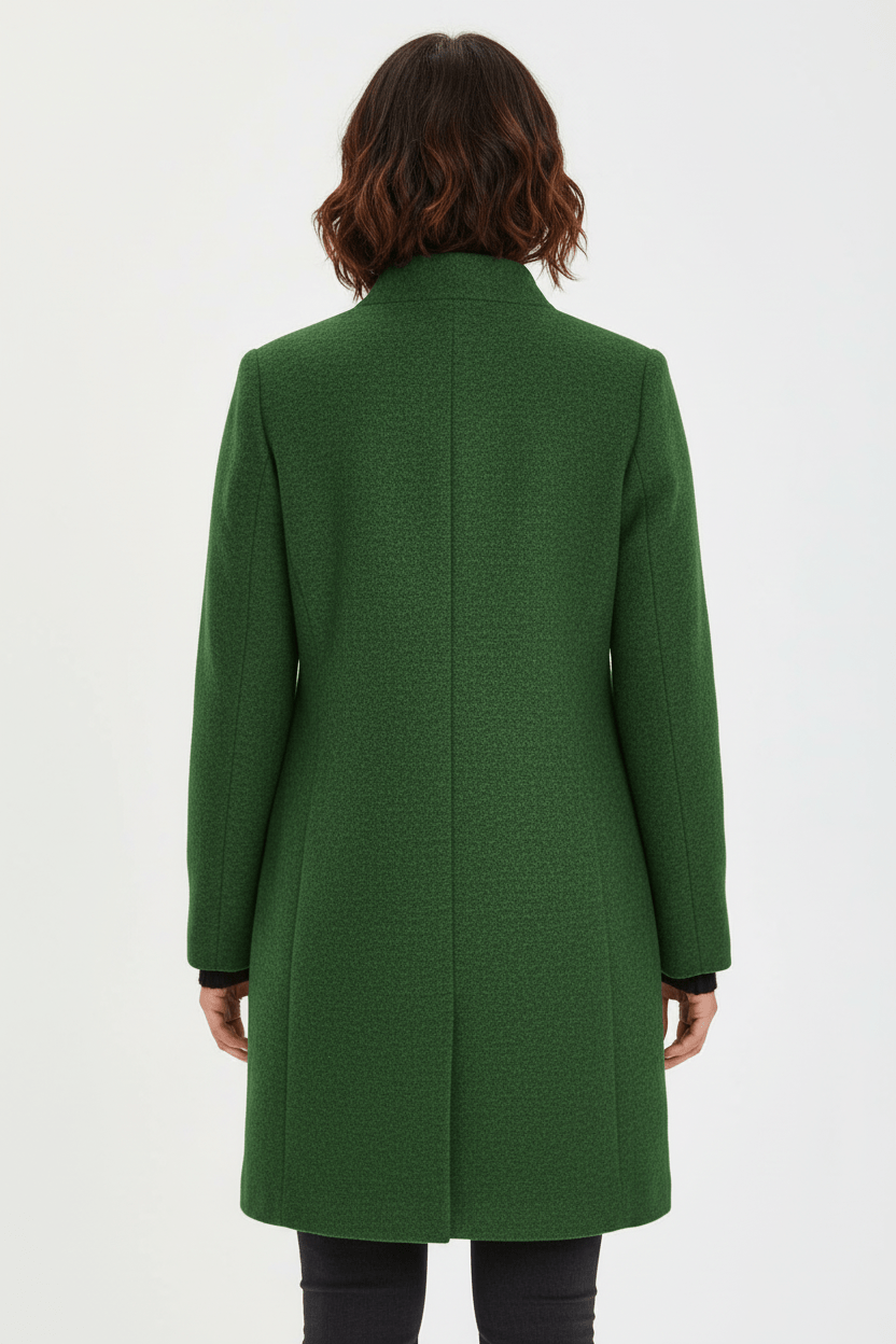 Dames jas | Elegante lange jas met opstaande kraag en tijdloze pasvorm