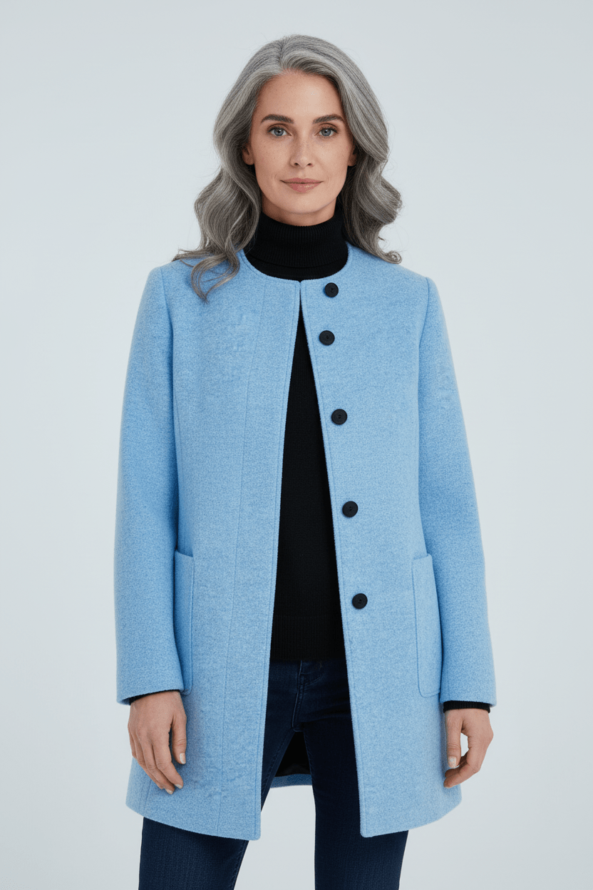 Dames jas | Elegante lange jas met opstaande kraag en tijdloze pasvorm