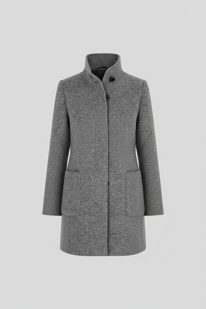 Dames jas | Elegante lange jas met opstaande kraag en tijdloze pasvorm