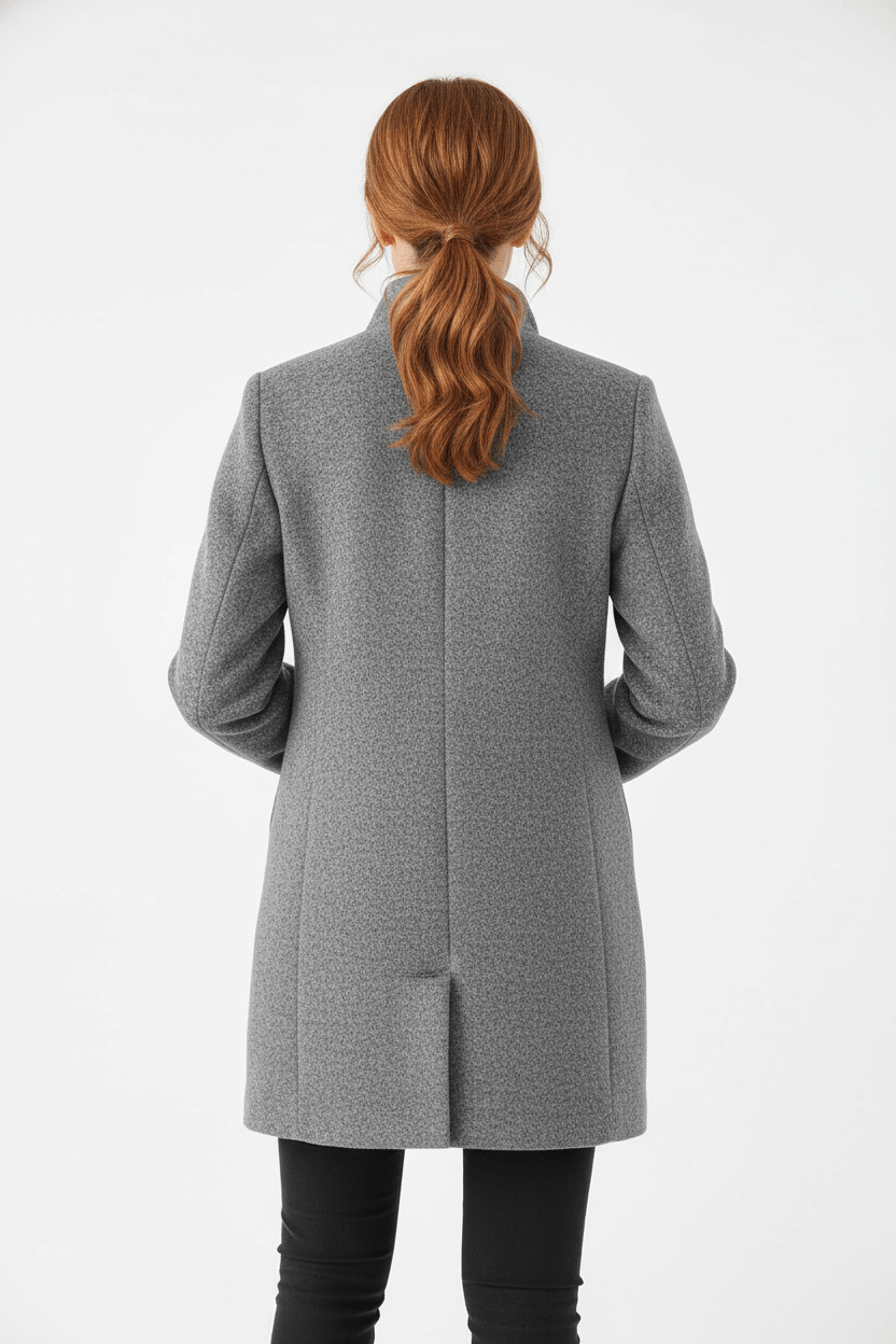 Dames jas | Elegante lange jas met opstaande kraag en tijdloze pasvorm